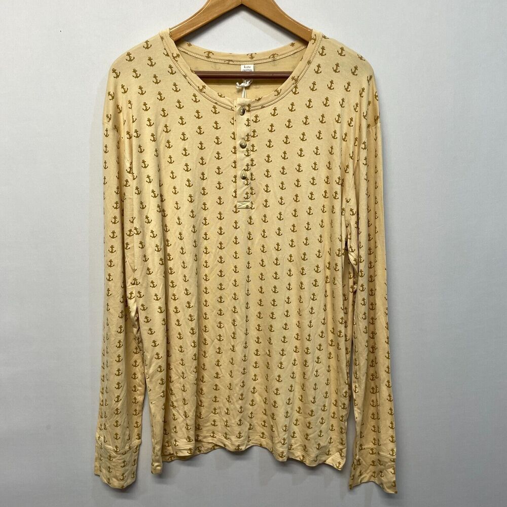 NWT Kate Quinn Men Long Sleeve Henley T-Shirt Pajama Top Size XXL 2XL M283 -19
